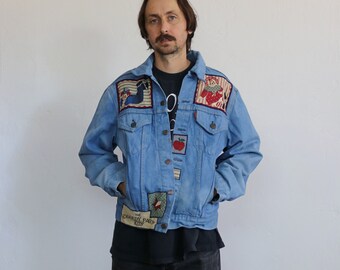 levis denim jacket with patches