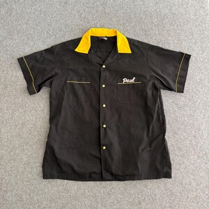90s Hilton Bowling Shirt Black Yellow Strikemaster XL - Etsy