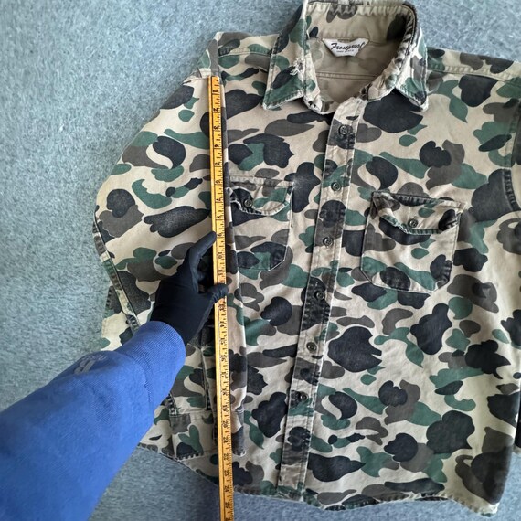 Camo Canvas Duck Pattern Hunting Long Sleeve 80s … - image 5