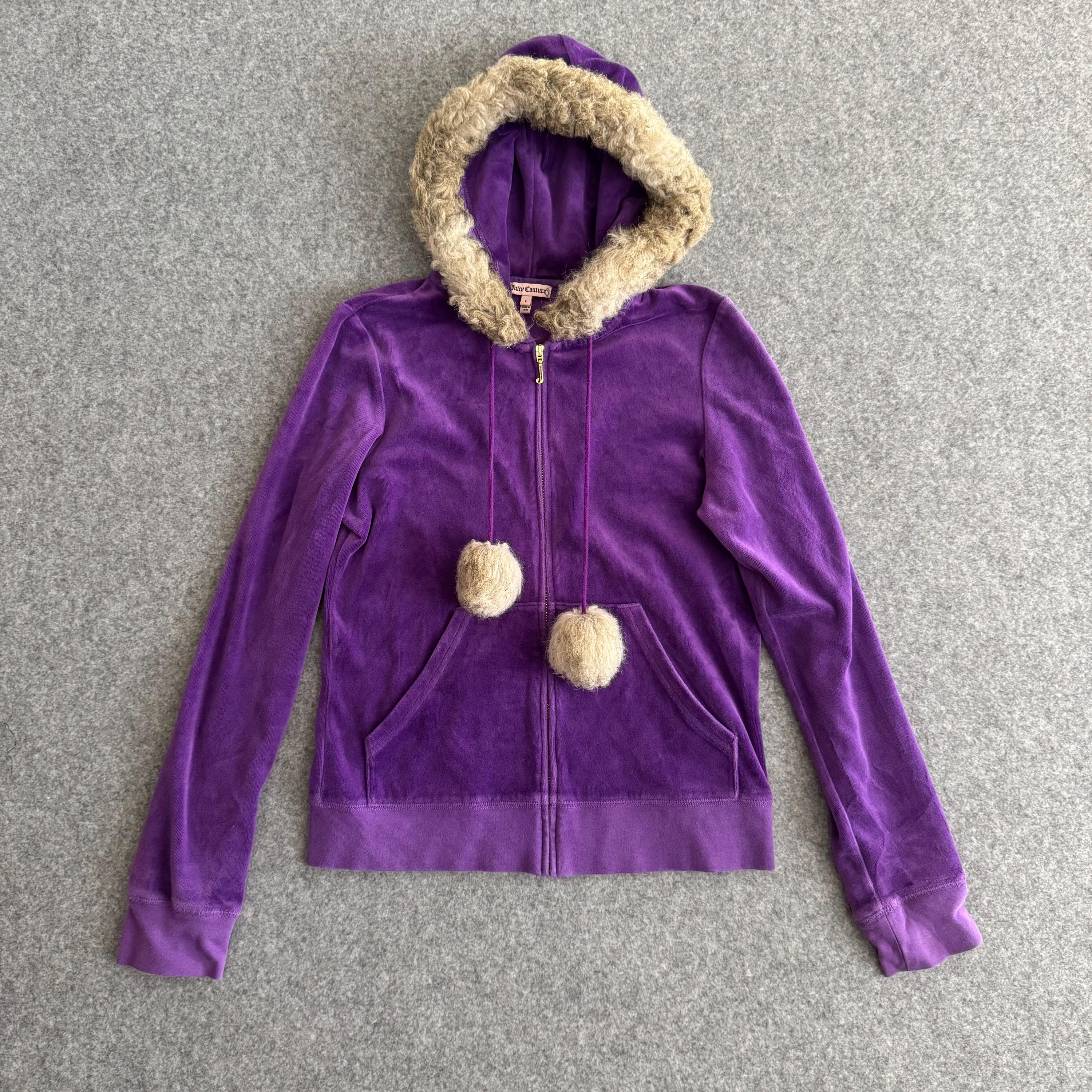 Juicy Couture Faux Fur Hoodie Zip Purple Large - Etsy