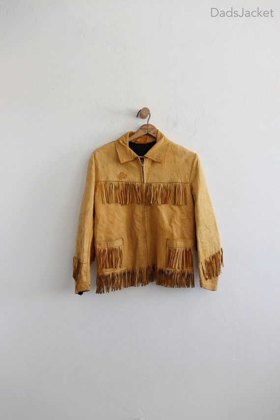 60s Leather Fringe Western Jacket Womens Small