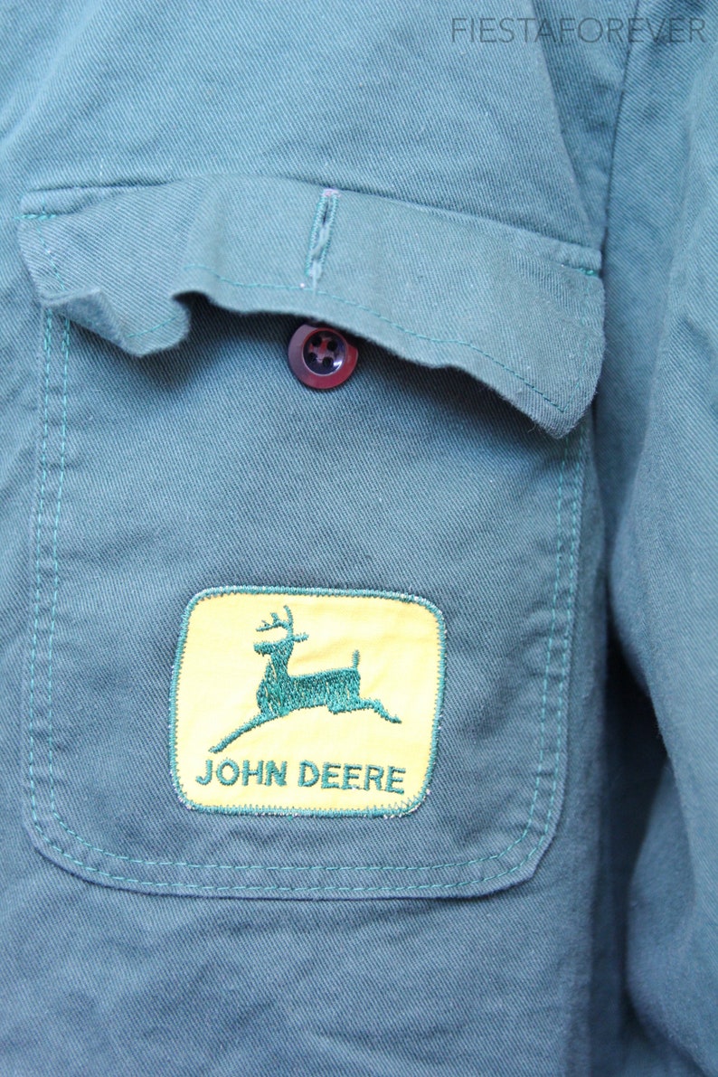 John Deer 70s Mechanic Farmer Forest Green Chore Jacket Large