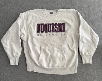 Duquesne University Vintage Grey Heather Crewneck Sweatshirt 2XL