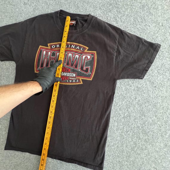 Harley Davidson Skull Angel Wings Black y2k Medium - image 5