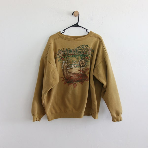 Nature Conservation Jaune moutarde 90's Sweatshirt XL