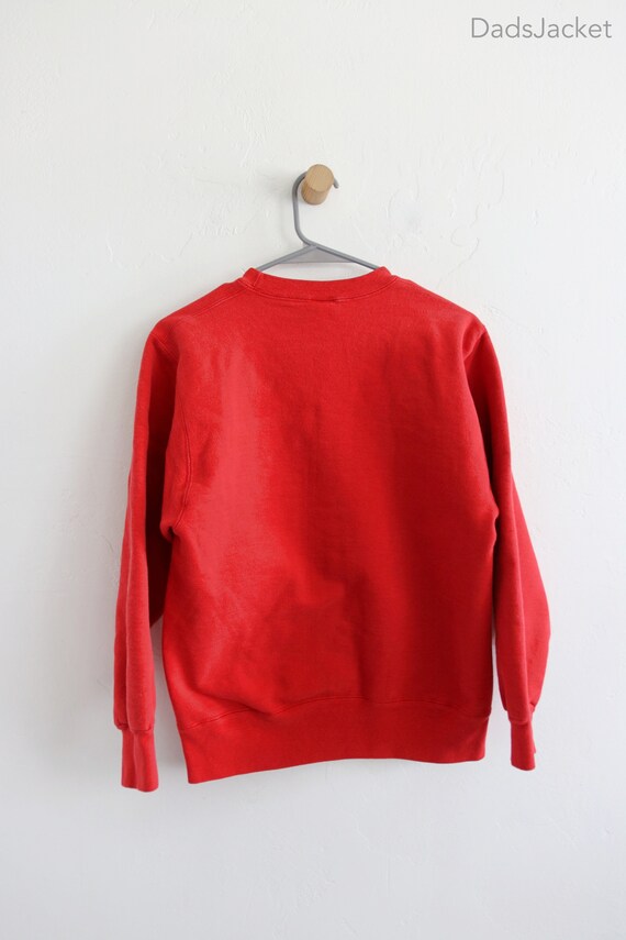 Red Champion Blank Reverse Weave Sweatshirt Medium - image 6