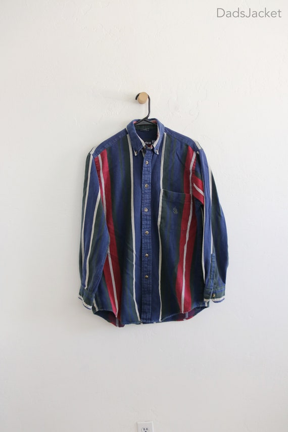 Striped 90s Knit Cotton Long Sleeve Button Nautica