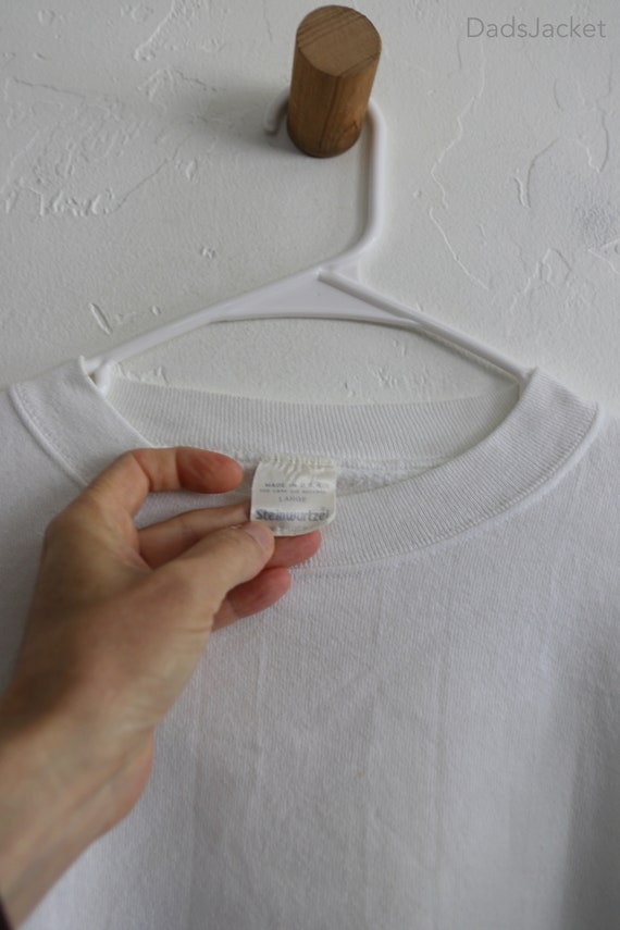 White Cotton Blank 80s Sweatshirt Large - image 3