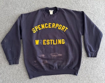 Spencerport Wrestling jaren 90 Lee Block Letter Spell Out Sweatshirt XL