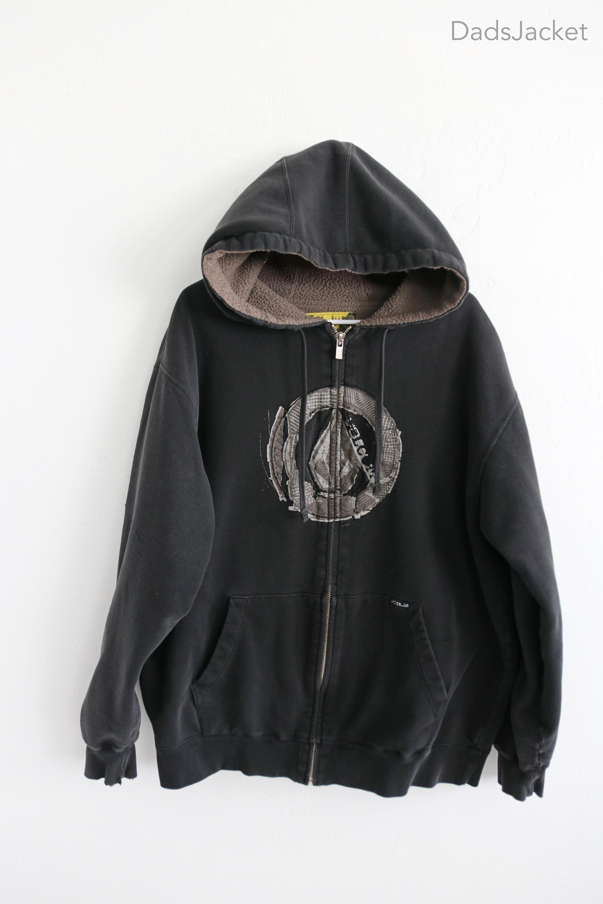 Y2K Volcom Fleece Lined Hoodie Sweatshirt Large Oversized - Etsy