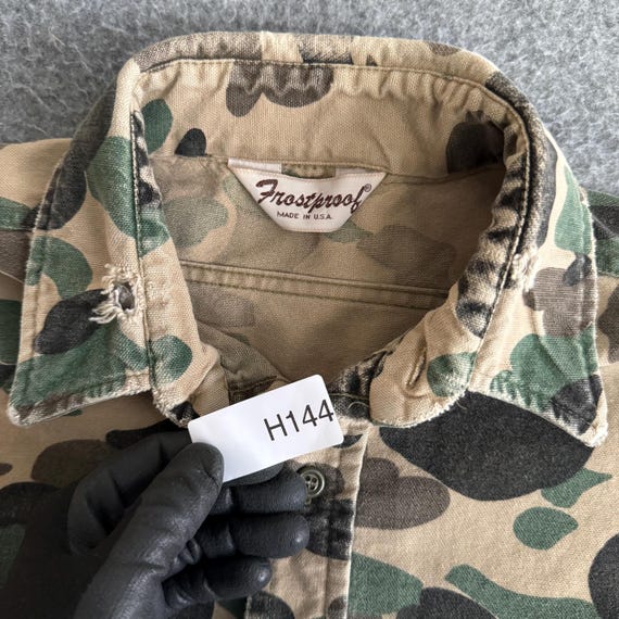 Camo Canvas Duck Pattern Hunting Long Sleeve 80s … - image 2
