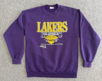 Sudadera morada de los LA Lakers de los 90 para hombre, talla M