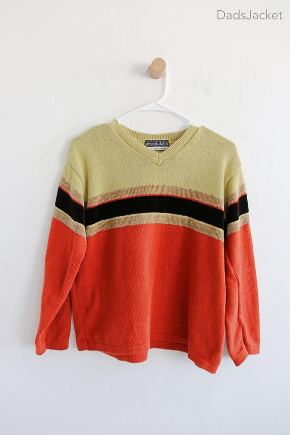 Kastig gestreift Y2k Stretchy Strickpullover Damen XL