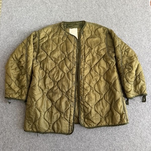 Olive Drab Military Vintage 80s Parka Liner Jacket Small