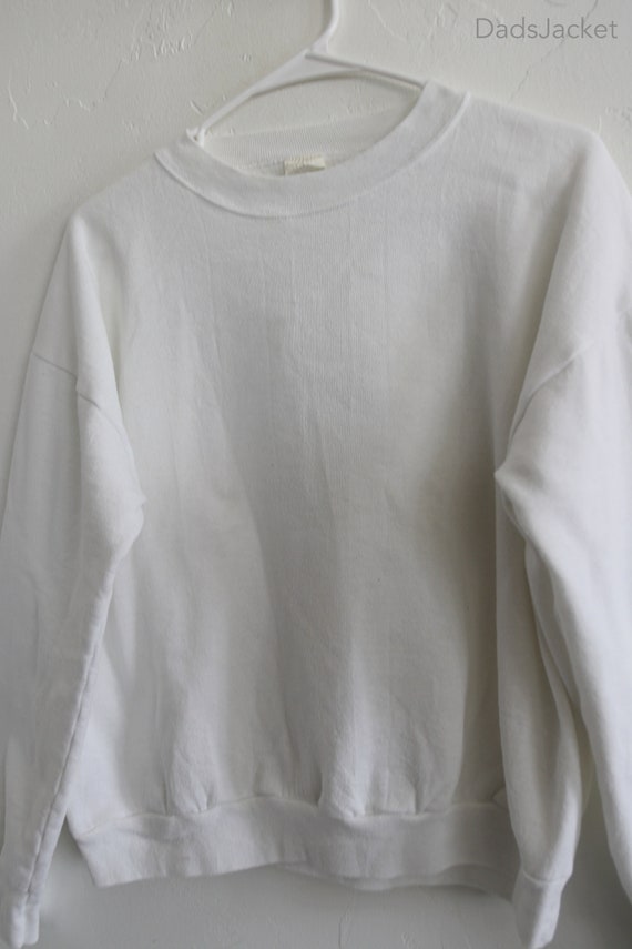 White Cotton Blank 80s Sweatshirt Large - image 6