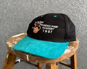Jaren 90 suède rand groenblauw Phoenix 3 op 3 basketbal cinch back Nissin laag profiel hoed