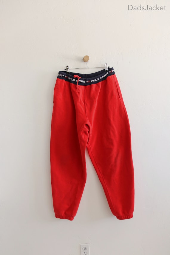 Polo Sport 90s Red Sweat Pants Large