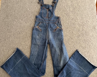 Vintage Montgomery Ward Power House Teal Denim Work Coveralls 44