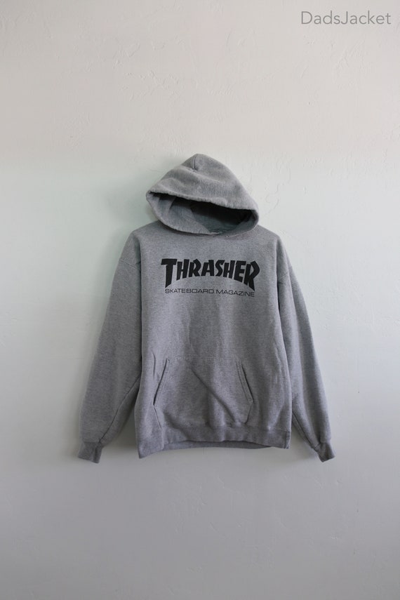 Thrasher Boxy Grey Heather Hoodie Medium - Etsy