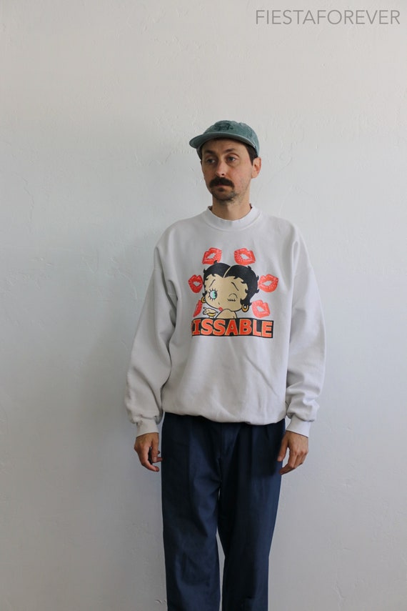 90s Betty Boop Kissable Glitter Sweatshirt XL