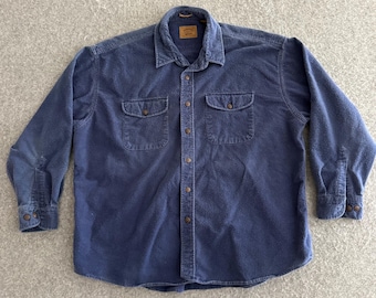 Blauwe gemzen flanel met lange mouwen 2XL