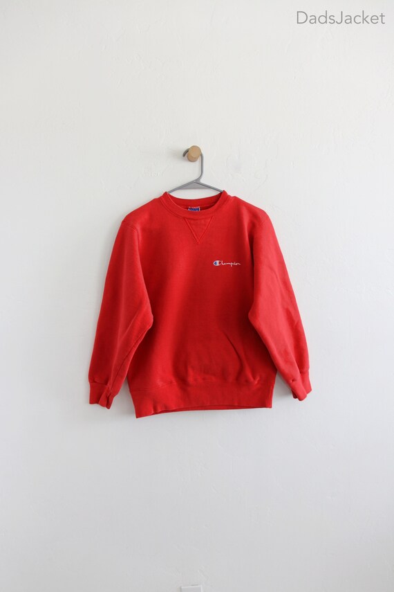 Red Champion Blank Reverse Weave Sweatshirt Medium - image 1