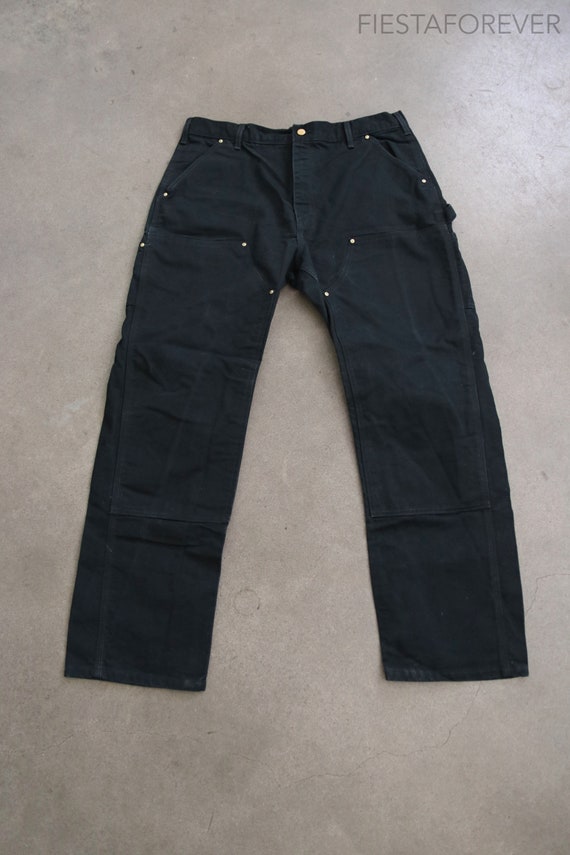 Carhartt Double Knee Canvas Black Pants 36 x 29
