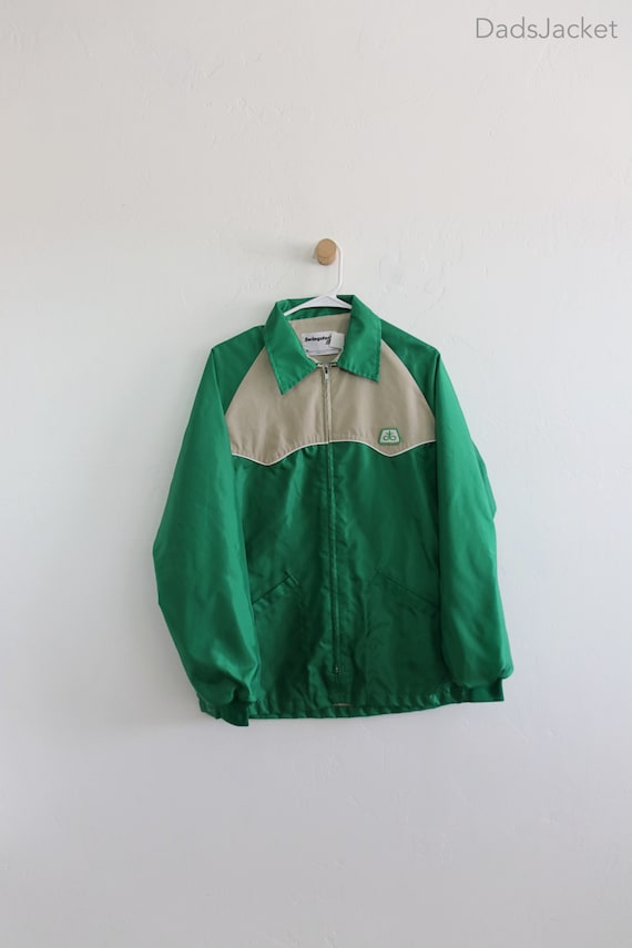 80s Swingster Nylon Zip Two Tone Green Windbreaker