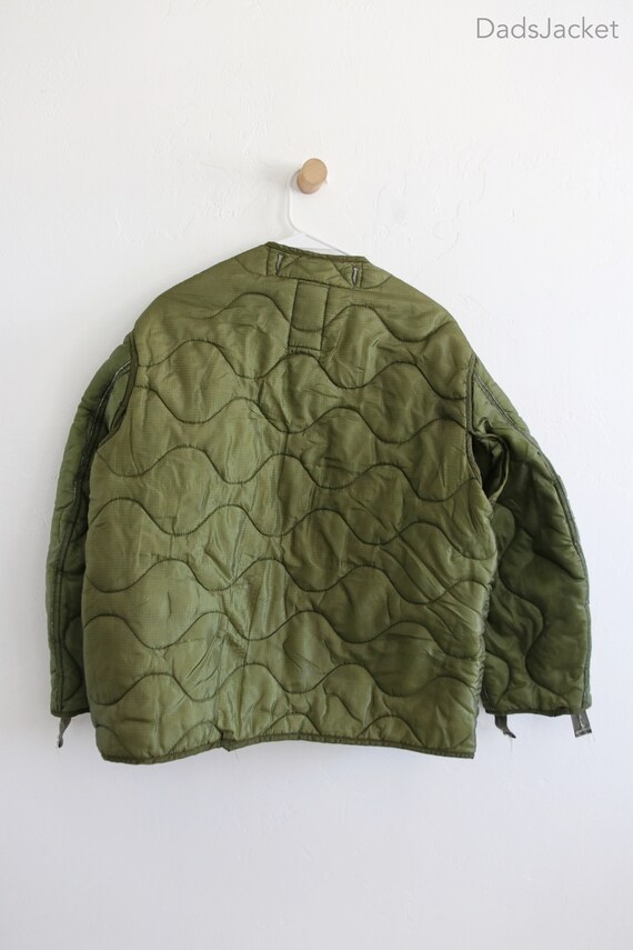 Green Military Liner Jacket with Buttons Medium - image 6