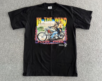 Easyriders In The Wind Flyin Free Motorcycle Babe-T-shirt uit de jaren 90, zo goed als nieuw, groot
