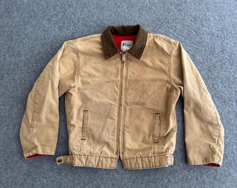 デトロイトキー キャンバス レッド裏地付き ボクシー 70年代 80年代 クロップドジャケット ユースLサイズ