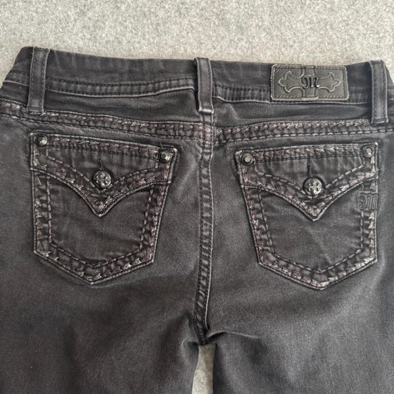 美品　Y2K Miss Me ブラック デニム ストレッチ　装飾　スタッズ Miss Me Y2k Thick Stitch Crosses Black Denim Skinny Denim Jean 30
