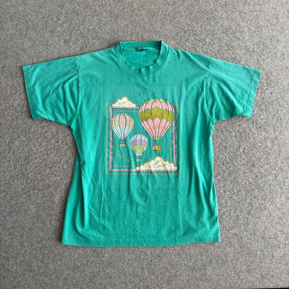 80s Hot Air Balloon Pastel Tee Medium - Etsy Israel