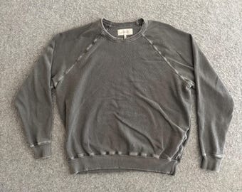 The Great Grey Raglan Distressed Sweatshirt Sz 2 Medium Fit
