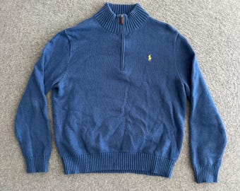 Polo Ralph Lauren trui met 1/4 rits en opstaande kraag, maat Large