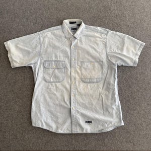 Chambray Short Sleeve Button Shirt Medium