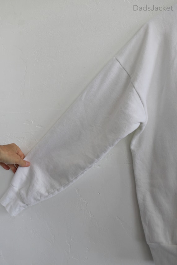 White Cotton Blank 80s Sweatshirt Large - image 4