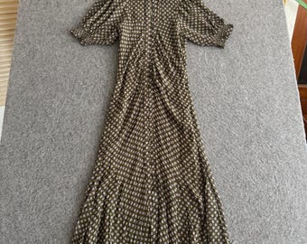 Anthropologie midi-jurk met pofmouwen en plooien van mesh, maat 2