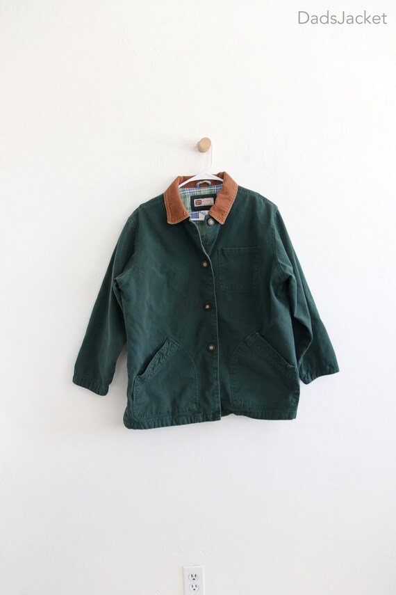 Forest Green Canvas Corduroy Collar Chore Flannel 