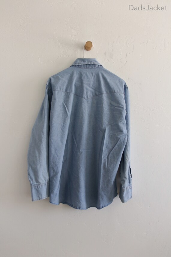 Denim Wrangler Chambray Long Sleeve Shirt Large - image 6