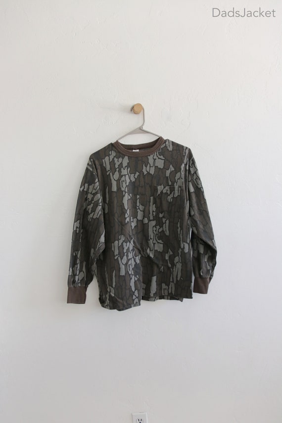 80s Camo Boxy Long SLeeve Tee Large