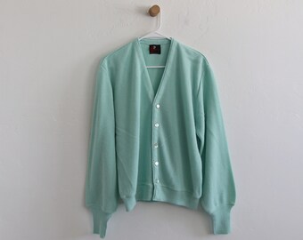 80s Mint Cardigan Knit Arnold Palmer Sweater Large