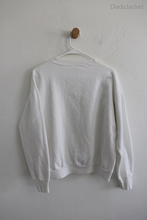 White Cotton Blank 80s Sweatshirt Large - image 7