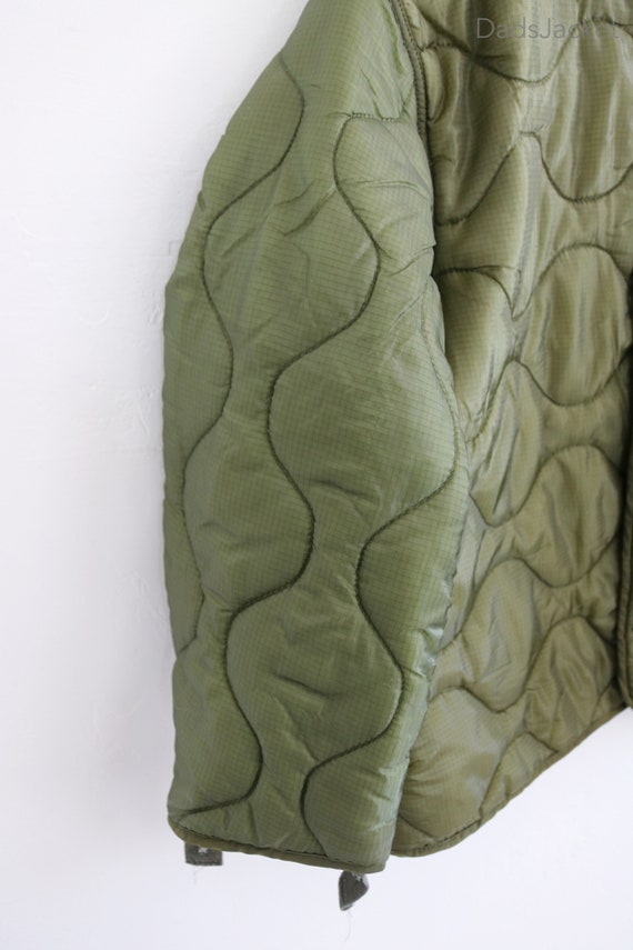 Green Military Liner Jacket with Buttons Medium - image 5