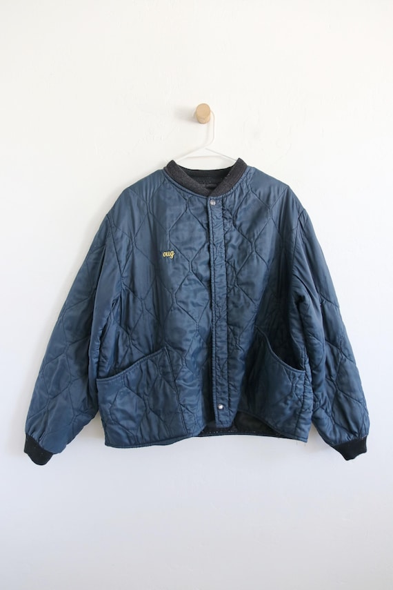 Quilted Bomber Worker Jacket With Pockets 80s 2XL - Etsy