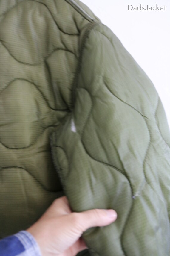 Green Military Liner Jacket with Buttons Medium - image 4