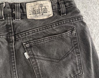 90s Levi's Silver Tab Black Denime usa製 90s Levis Silvertab Black Baggy Denim Jeans 31 X 28 - Etsy