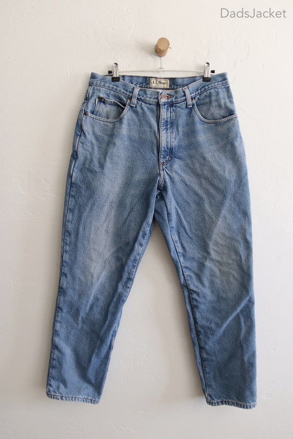 LL Bean 90s Flannel Lined Denim Jeans 31 x 27 - image 2