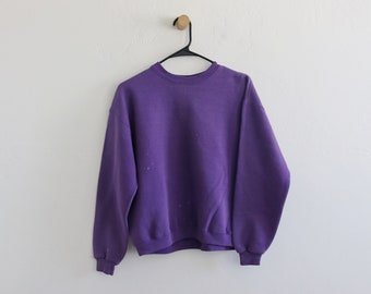 90s Purple Boxy Sweatshirt Small