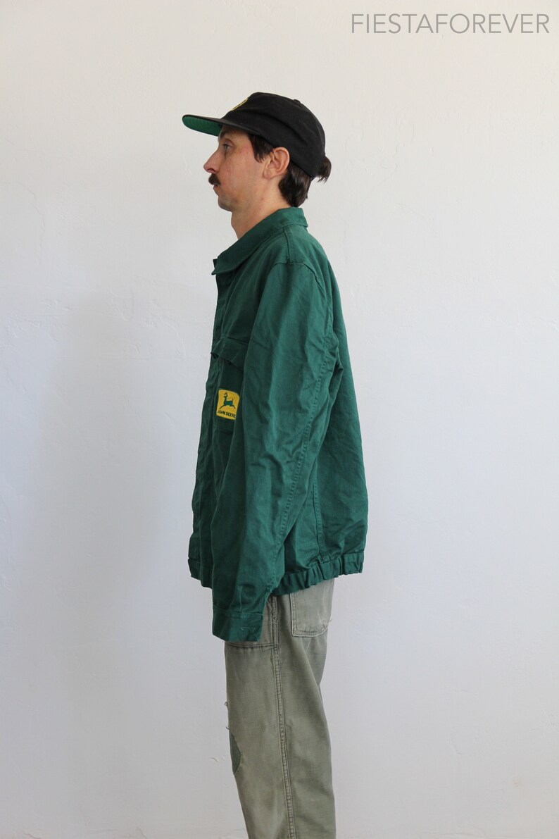 John Deer 70s Mechanic Farmer Forest Green Chore Jacket Large